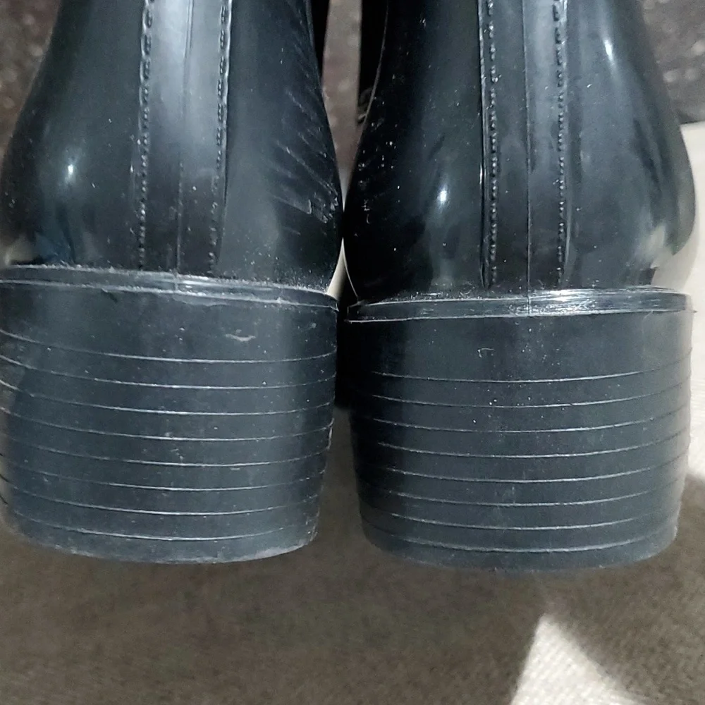 JEFFREY CAMPBELL BLACK CLASSIC RUBBER RAINBOOTS SIZE 9
